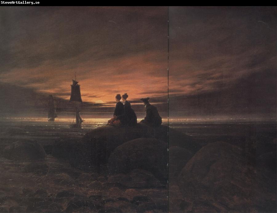 Caspar David Friedrich coucher de soleil sur la mer